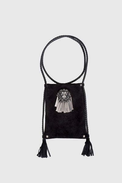 Carol Phone Pouch Suede Black